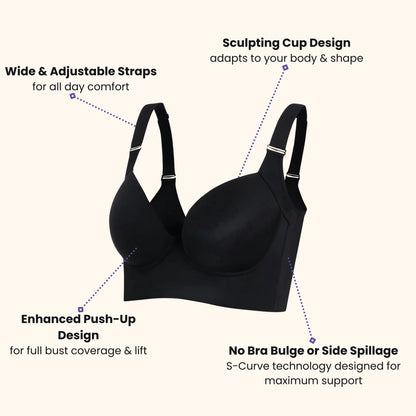 Back Smoothing Bra Black (Buy 1 Get 1 Free)